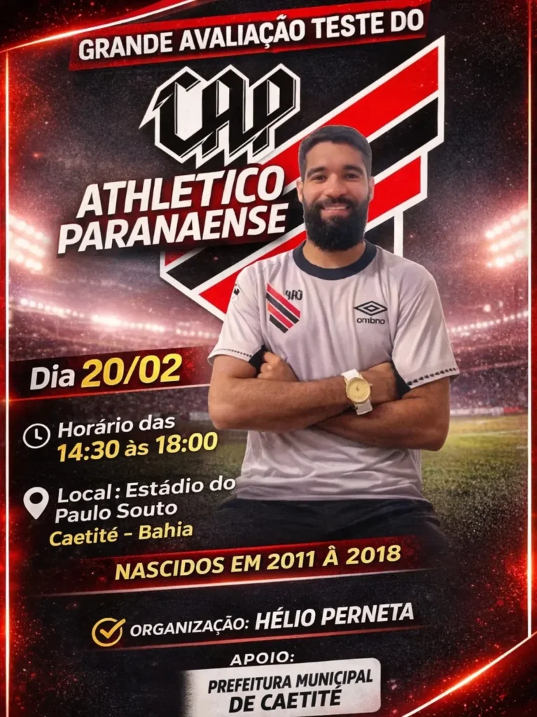 Caetité : Clube Athlético Paranaense escolhe jovens talentos da região em grande avaliação.