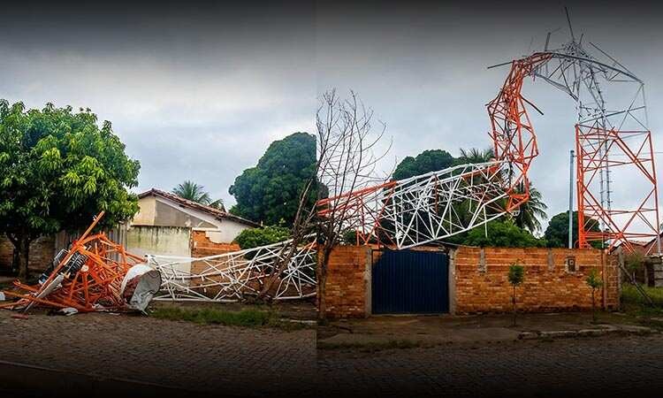 Torre de telefonia da Claro desaba na zona rural de Sebastião Laranjeiras e assusta moradores.