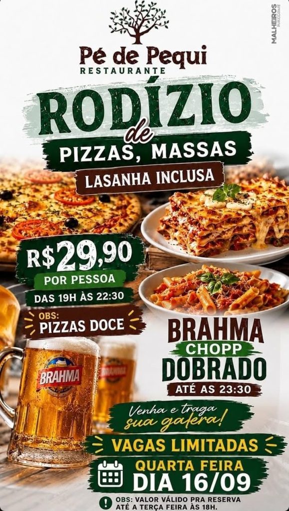 Caetité: Restaurante Pé de Pequi repete sucesso e realiza nova noite de rodízio de massas com casa cheia.